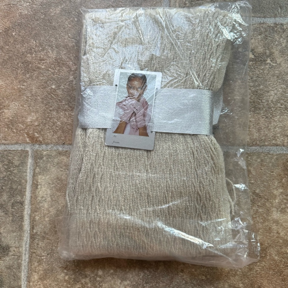 NEW! Beige Scarf & Glove Set